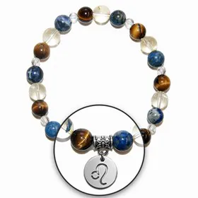 Bracelet Litho'Zodiac Lion - perles de 8 mm 2