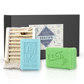 Coffret Savonnettes Marseillaises "F*CK Corona" 1