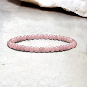 Bracelet Bohème «Sérénité» Quartz Rose 4 mm 2