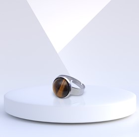 Bague "Protection" Oeil de Tigre Acier Inoxydable 1
