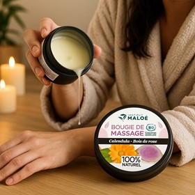 Bougie de massage Calendula & Bois de Rose Bio 2