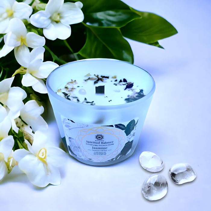 Bougie 'Equilibre Spirituel' Cristal & Jasmin 256g