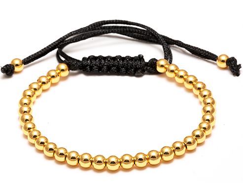 Bracelet Macramé Perles Gold