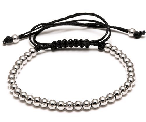 Bracelet Macramé Perles Silver