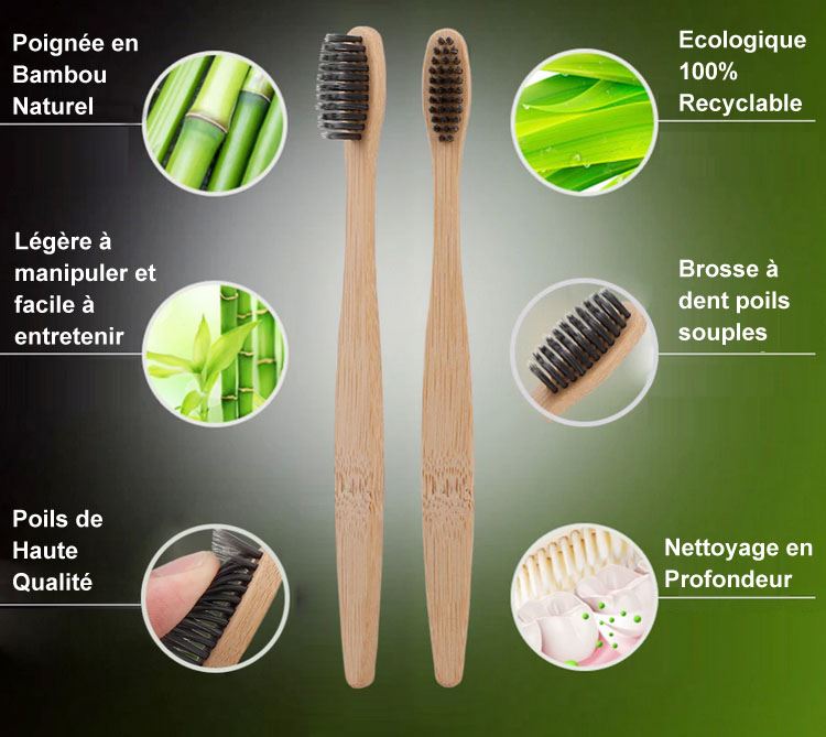 Brosse à dents en Bambou Naturel ADULTE
