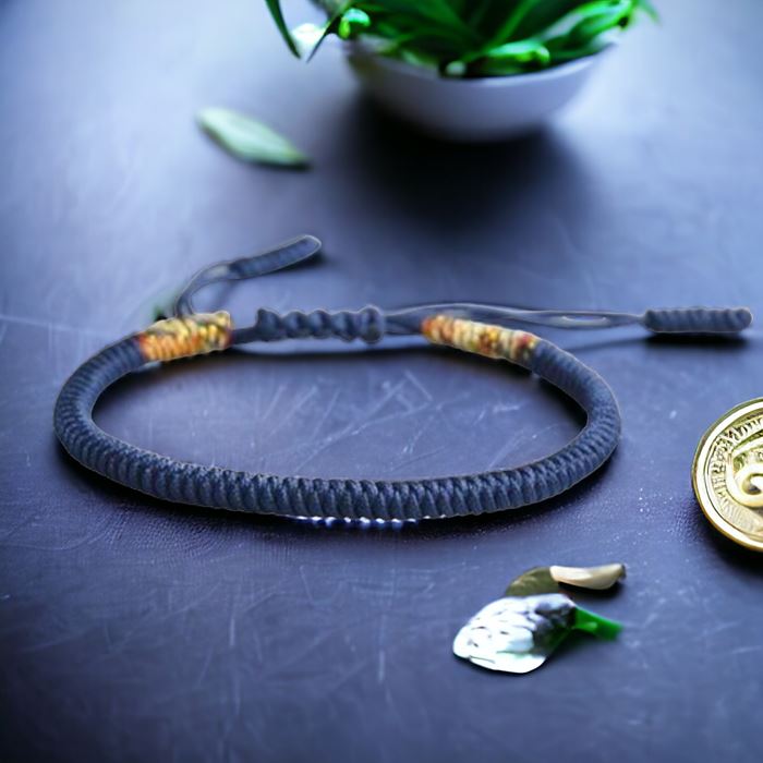 Bracelet porte-bonheur Bouddhiste Tibétain bleu