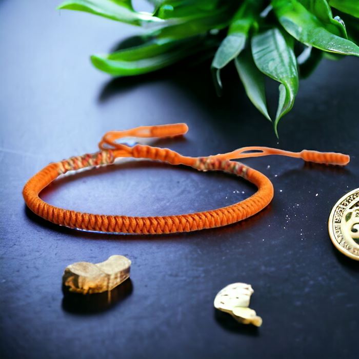 Bracelet porte-bonheur Bouddhiste Tibétain Orange